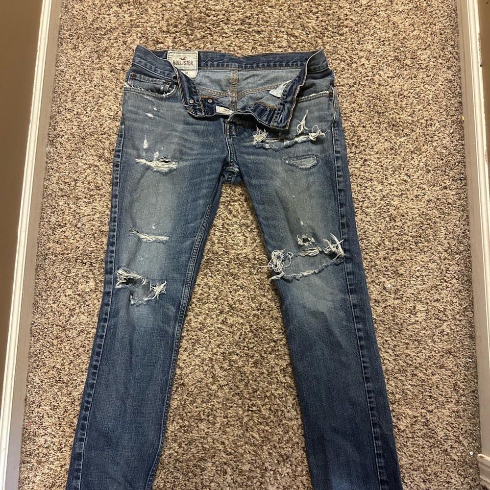 Distressed Blue Jeans Hollister